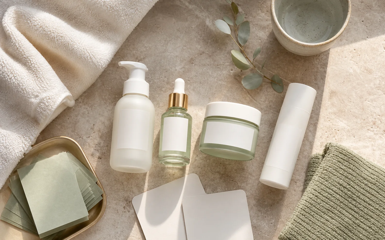 Домашний aftercare для combination skin с gentle cleanser, serum, gel cream, sunscreen and blotting papers