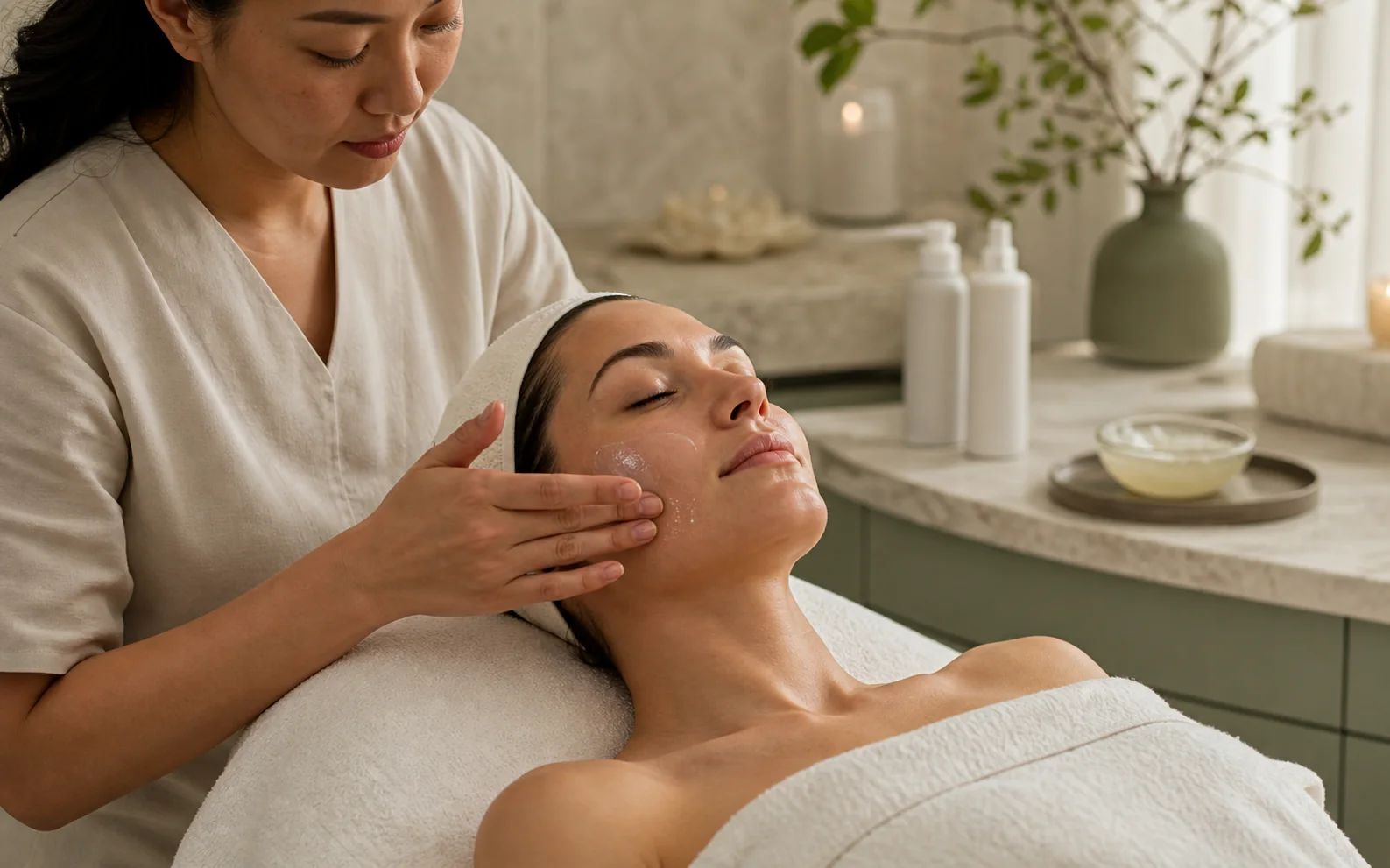 Мягкий skin microbiome facial treatment с hydrating serum и low-friction touch